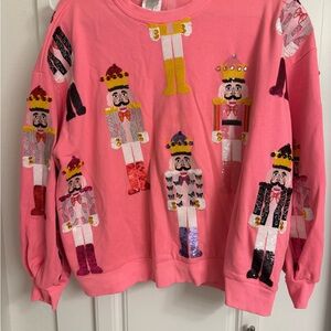 QUEEN OF SPARKLES Pink Nutcracker Sweatshirt